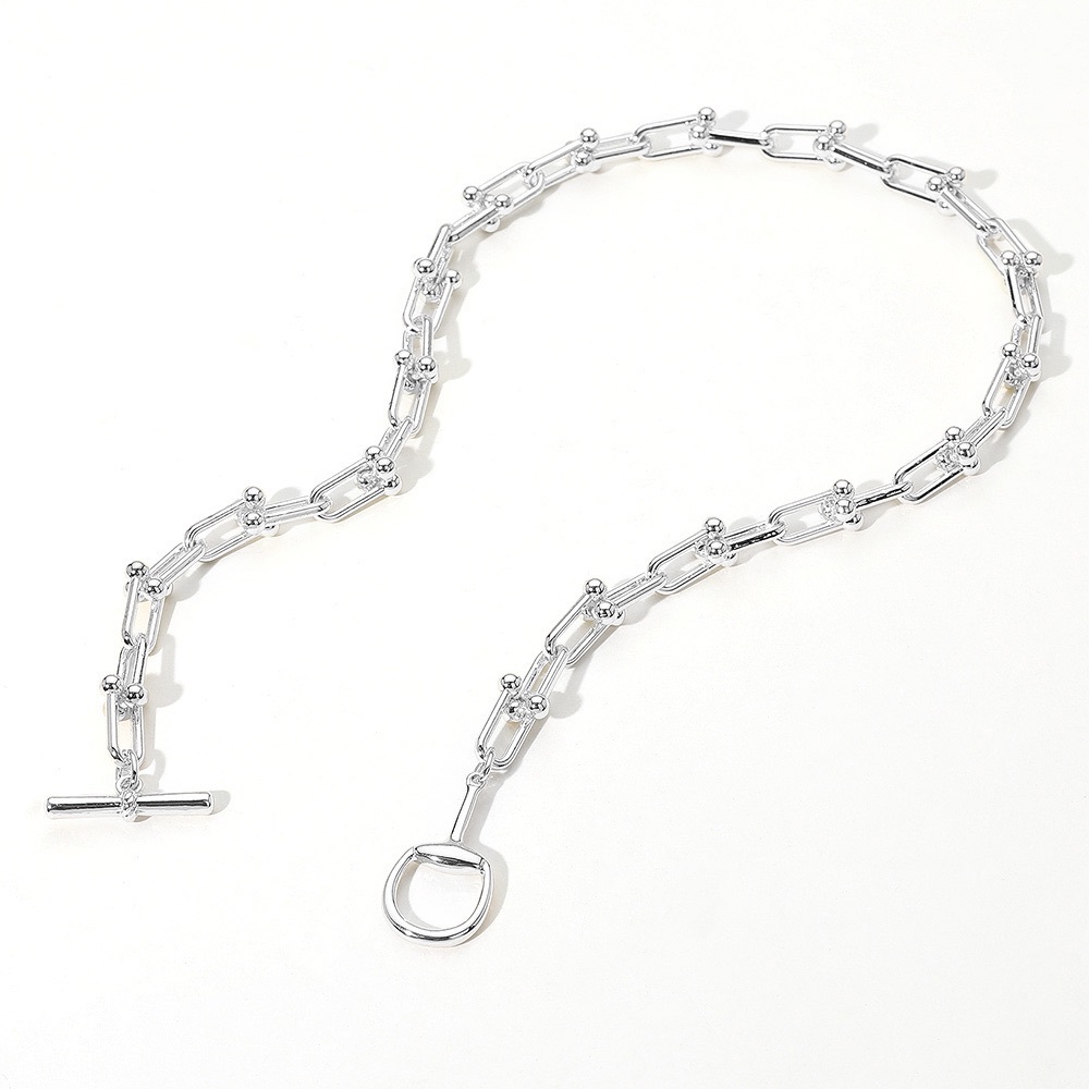 14K WG Equestrian Hardware Necklace Toggle  Closure